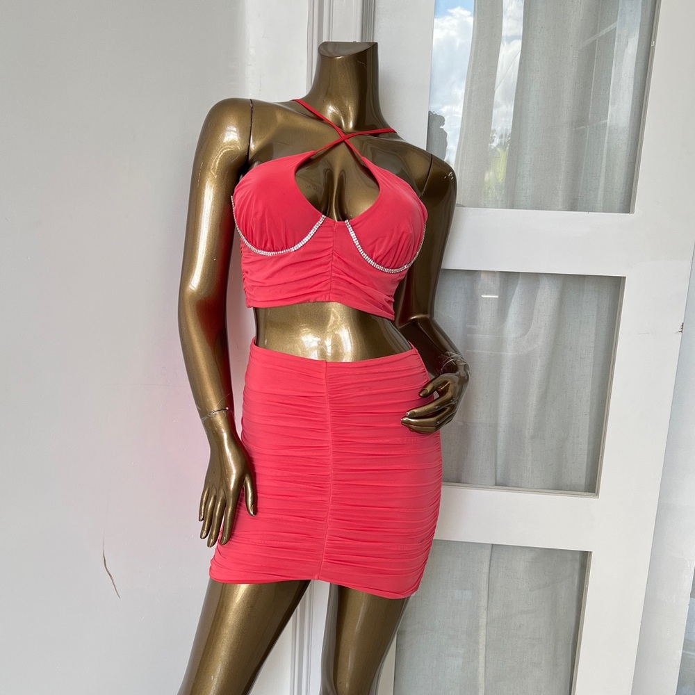 Oh Polly Fuchsia Embellished Dress